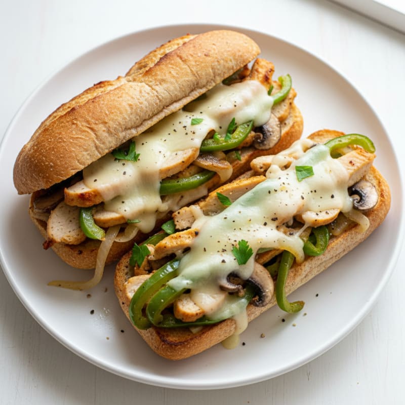 Chicken Philly Cheesesteak Sandwich