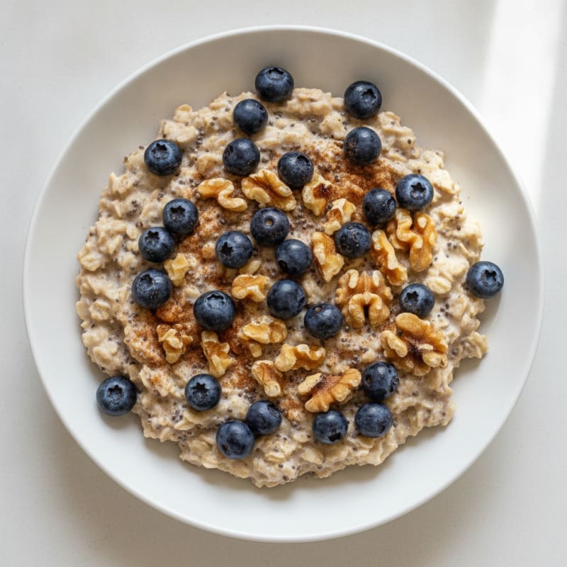 High-Protein Berry and Walnut Overnight Oats