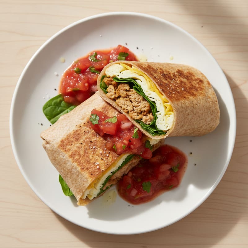 Loaded Breakfast Burrito with Salsa