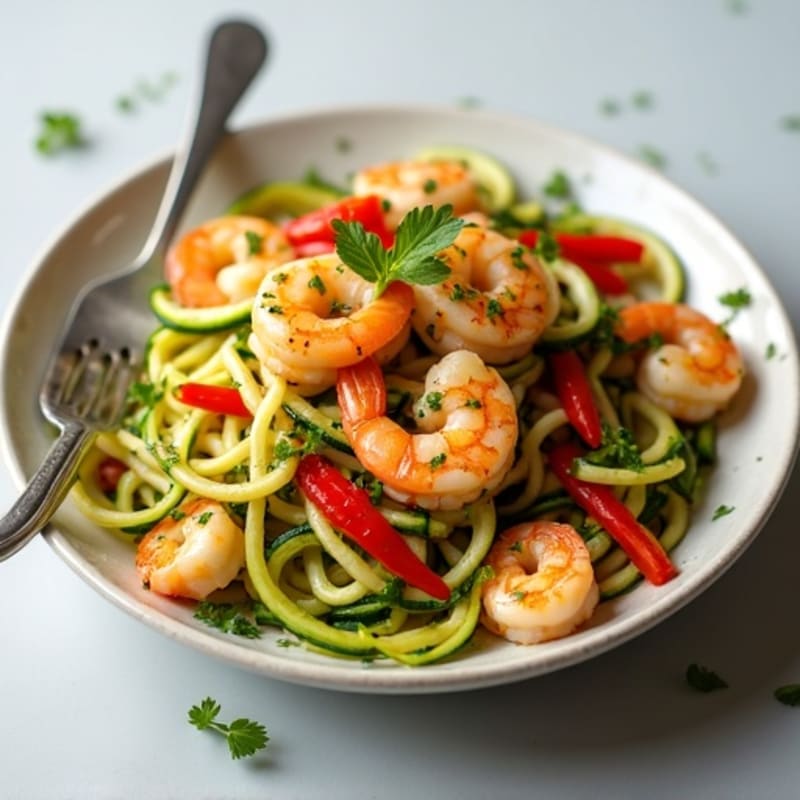 Garlic Shrimp Zucchini Noodle Stir-Fry
