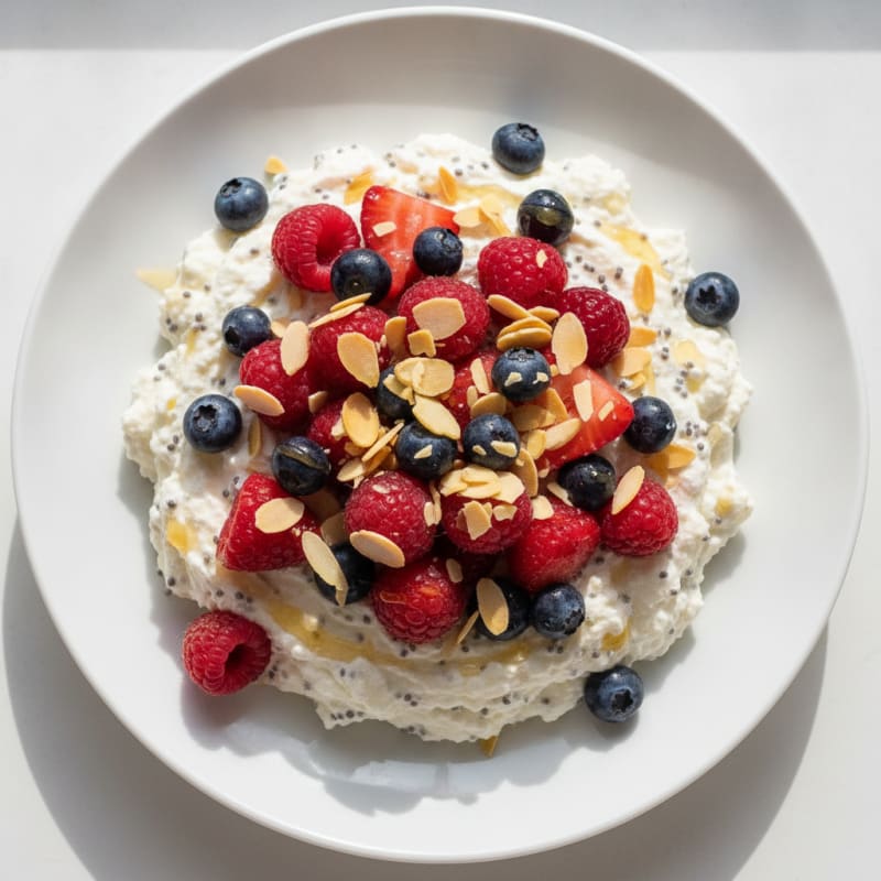 Silky Greek Yogurt Protein Mousse with Mixed Berries