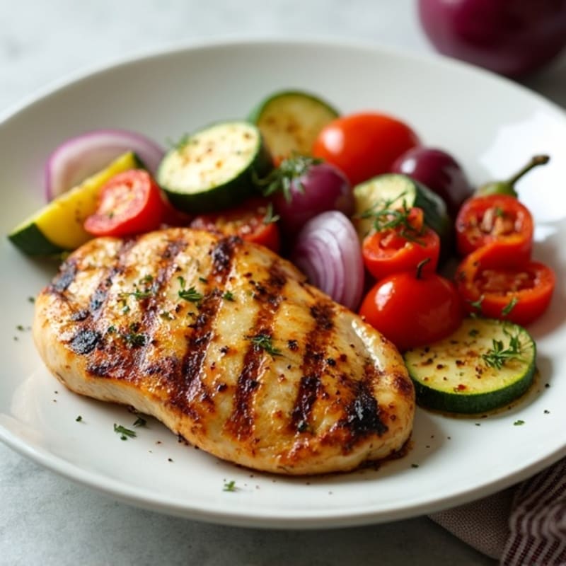 Herb-Garlic Grilled Chicken with Roasted Vegetables