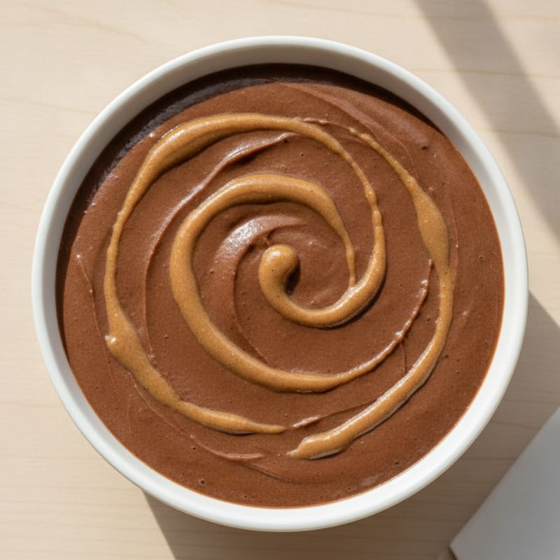 Silky Chocolate Protein Pudding with Almond Butter Swirl