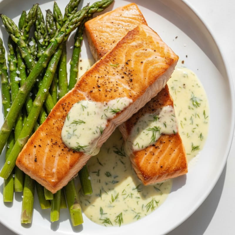Pan-Seared Salmon with Lemon-Dill Sauce
