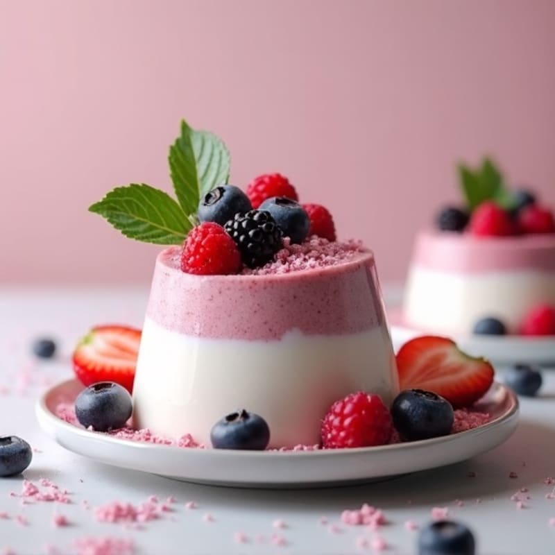 Greek Yogurt Protein Mousse with Mixed Berries