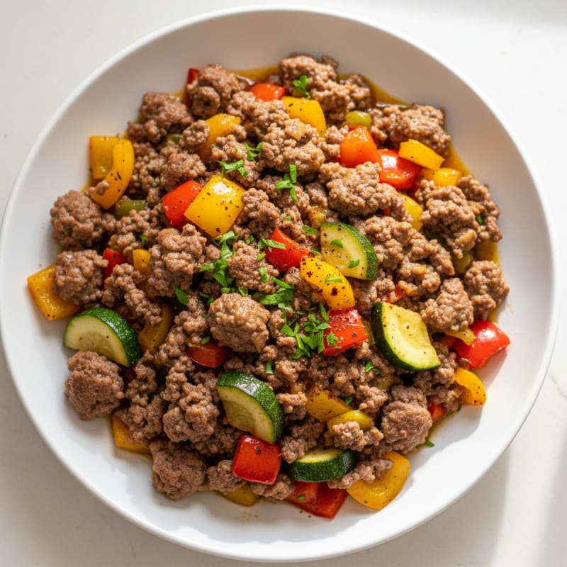 Savory Ground Beef and Vegetable Skillet