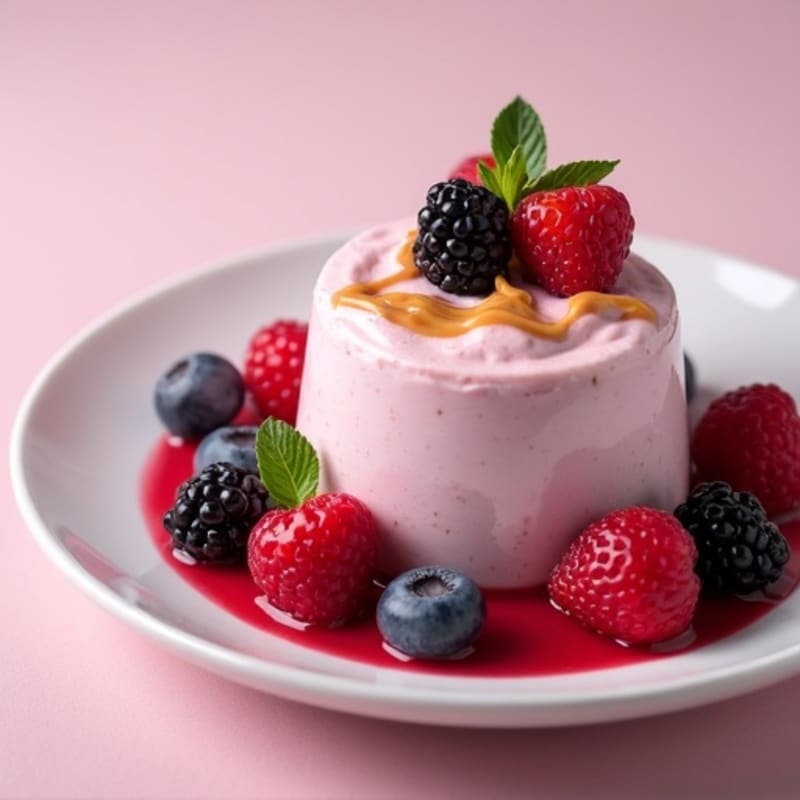 Greek Yogurt Protein Mousse with Mixed Berries