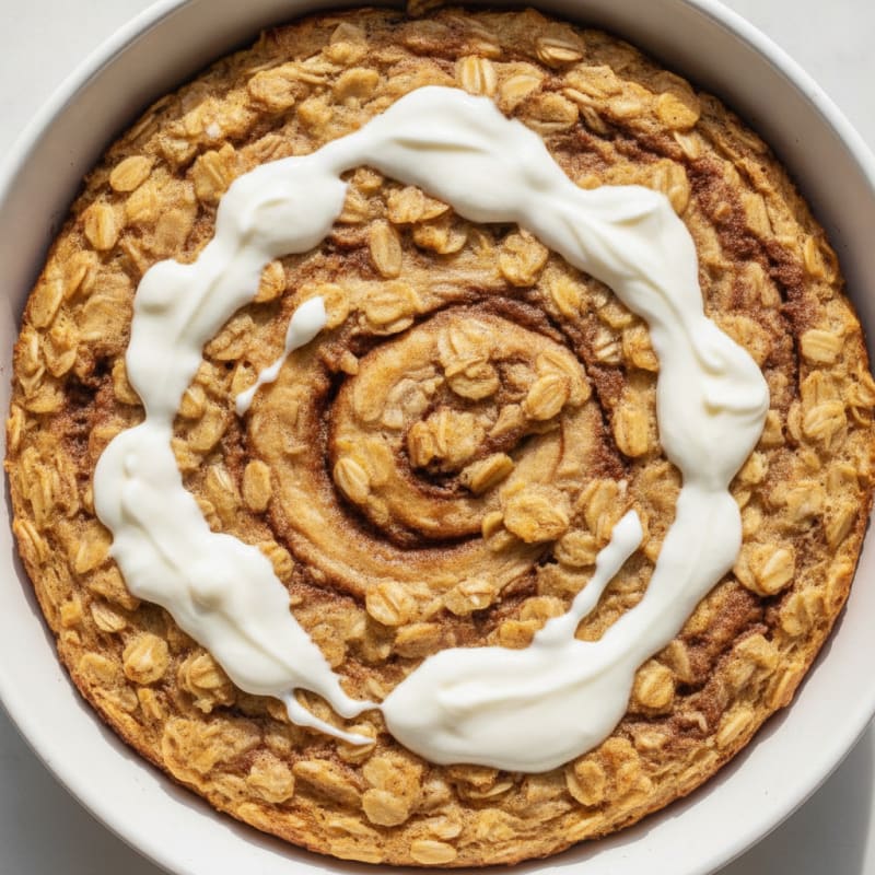 Cinnamon Roll Baked Protein Oats