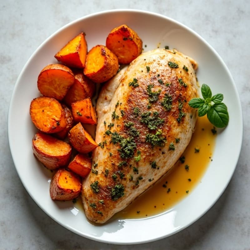 Sheet Pan Herb-Roasted Chicken with Sweet Potatoes
