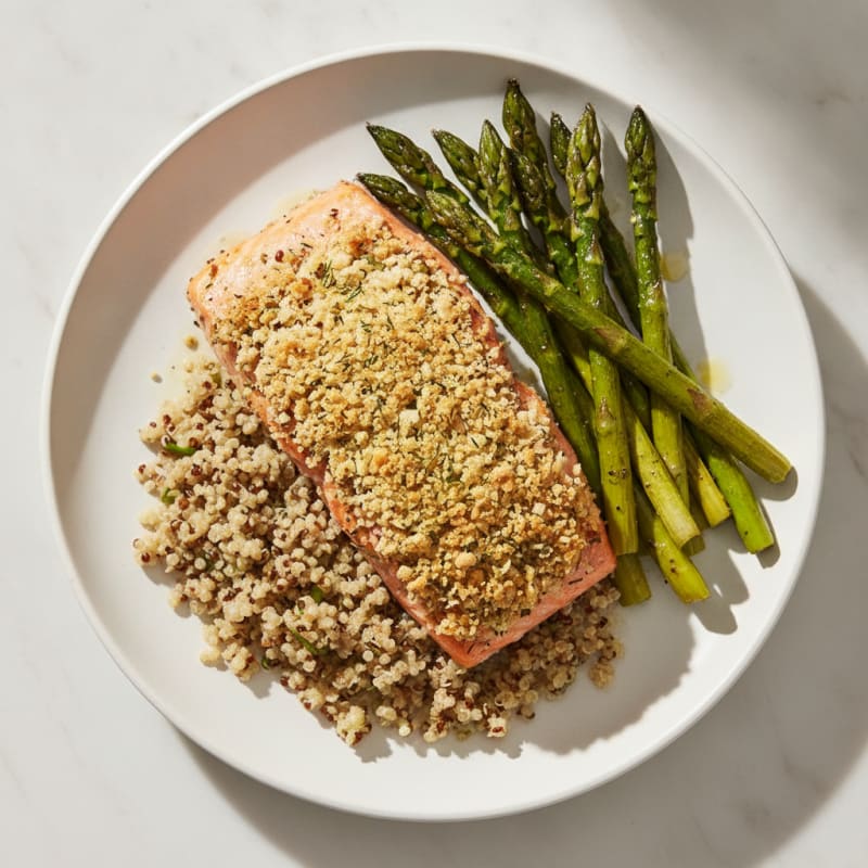Herb-Crusted Salmon with Roasted Asparagus