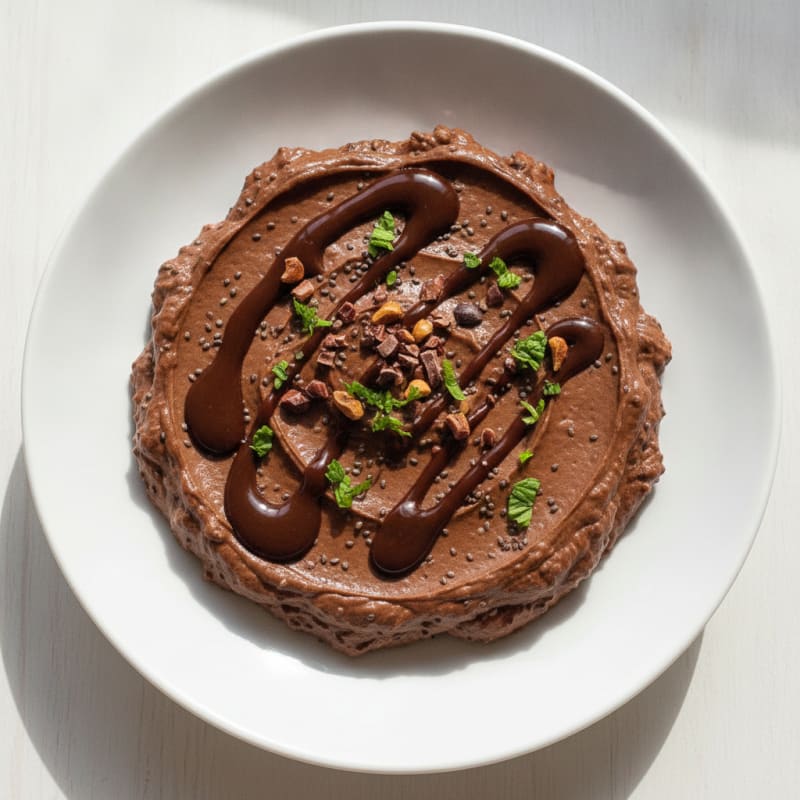 Greek Yogurt Protein Mousse with Cocoa and Chia Seeds