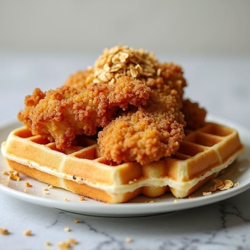 High-Protein Crispy Chicken and Fluffy Protein Waffles
