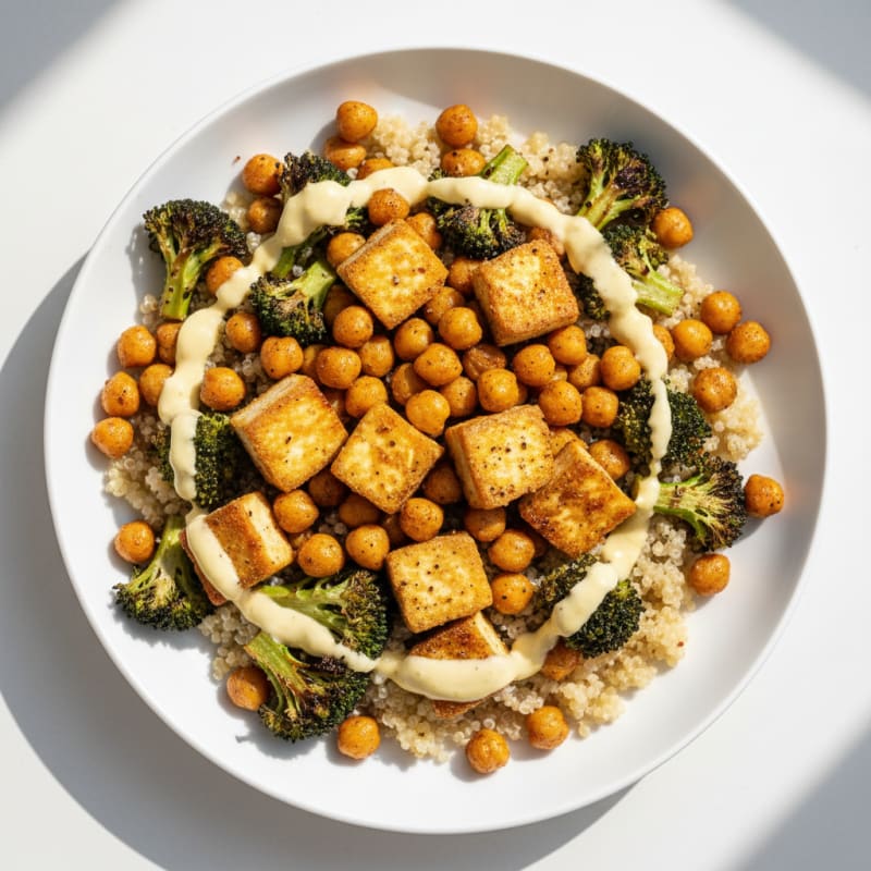 Roasted Vegetable and Chickpea Grain Bowl