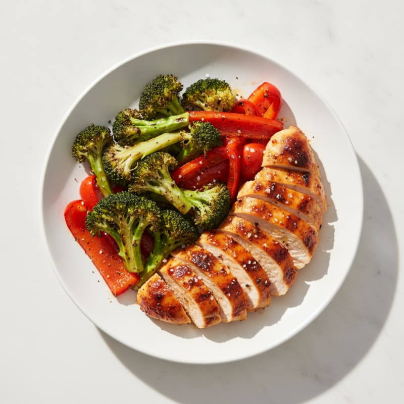 Spicy Chicken and Roasted Vegetable Plate