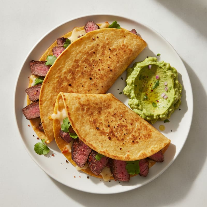 Carne Asada Quesadillas with Guacamole