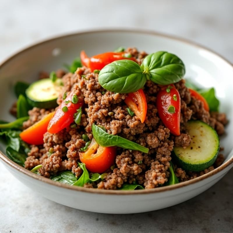 Lean Ground Beef and Mixed Vegetable Skillet
