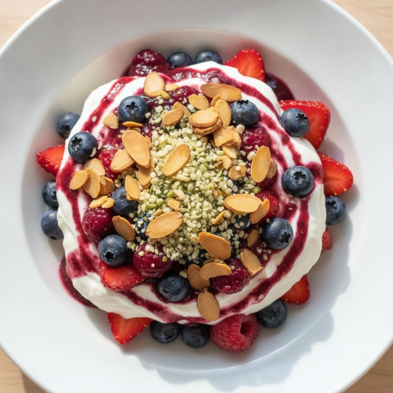 Greek Yogurt Protein Parfait with Mixed Berries