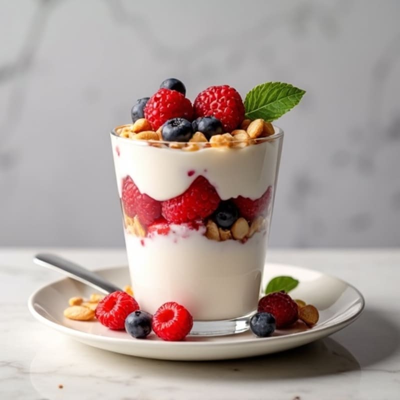 Greek Yogurt Berry Parfait with Almonds