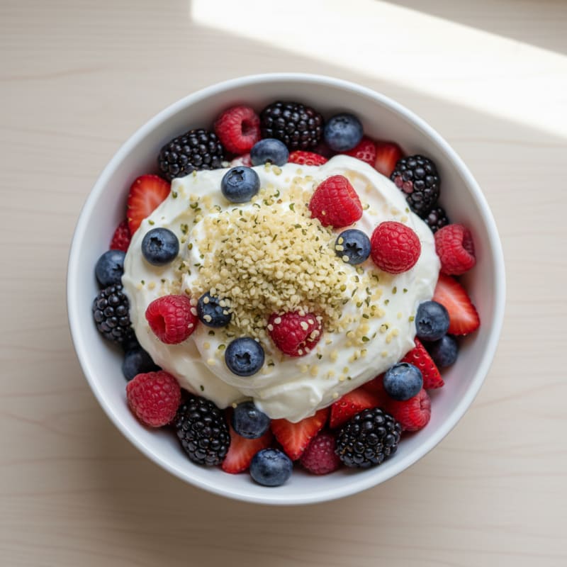 Greek Yogurt Protein Parfait with Mixed Berries