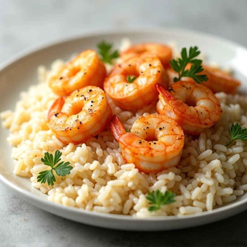 Lemon Garlic Pan-Seared Shrimp with Fluffy Basmati Rice