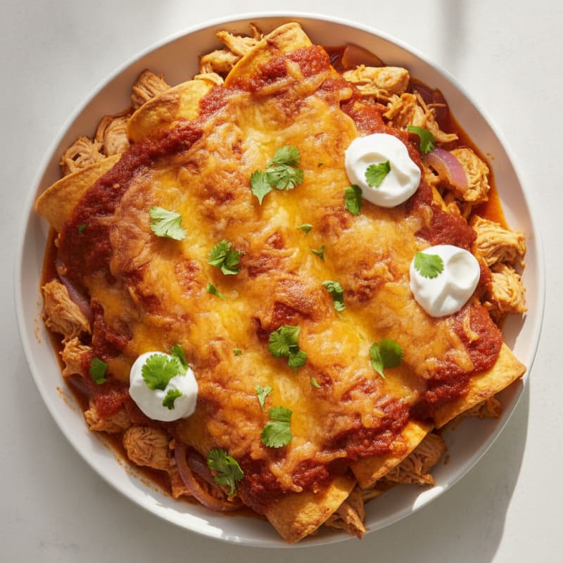 Chicken Enchiladas with Red Chili Sauce