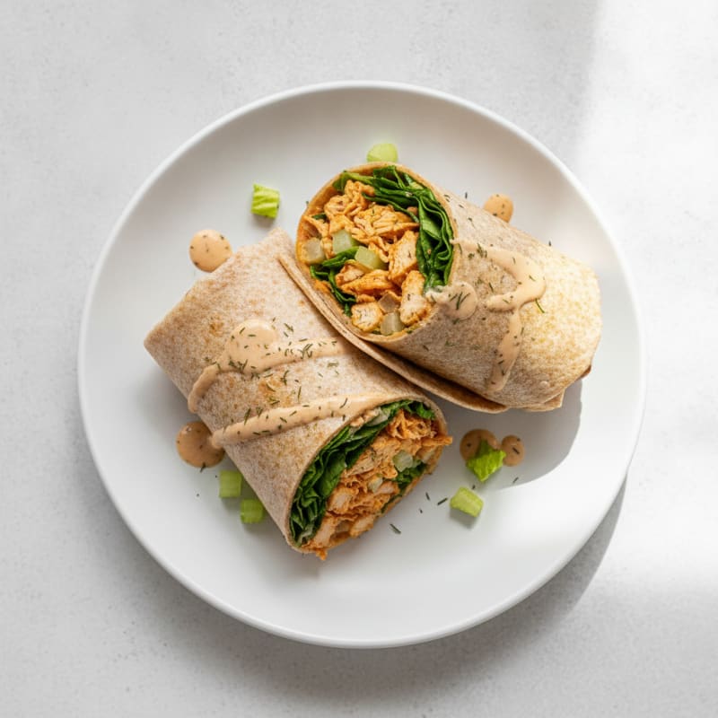 Buffalo Ranch Chicken Salad Wraps