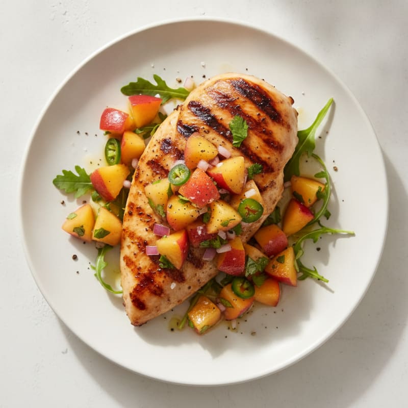 Grilled Chicken with Peach Salsa