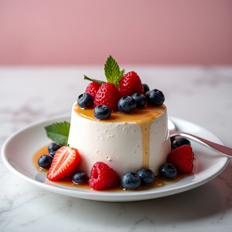 Silky Greek Yogurt Protein Mousse with Mixed Berries