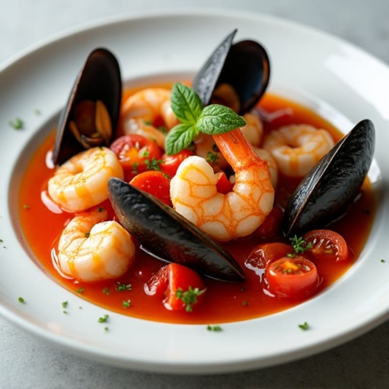 Hearty Simmered Seafood with Tomato and Herbs