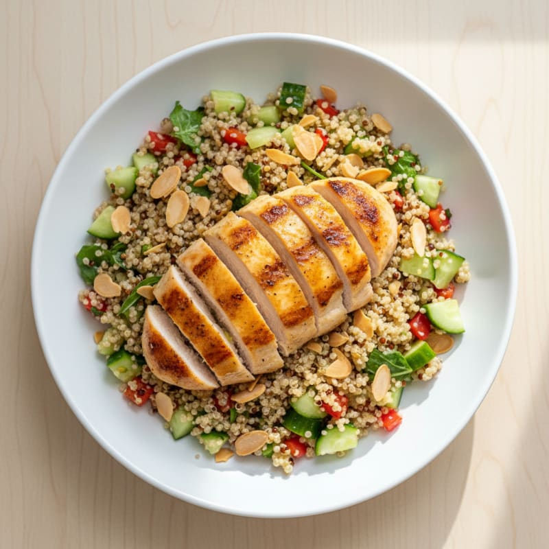 Grilled Chicken Breast with Crunchy Quinoa Salad