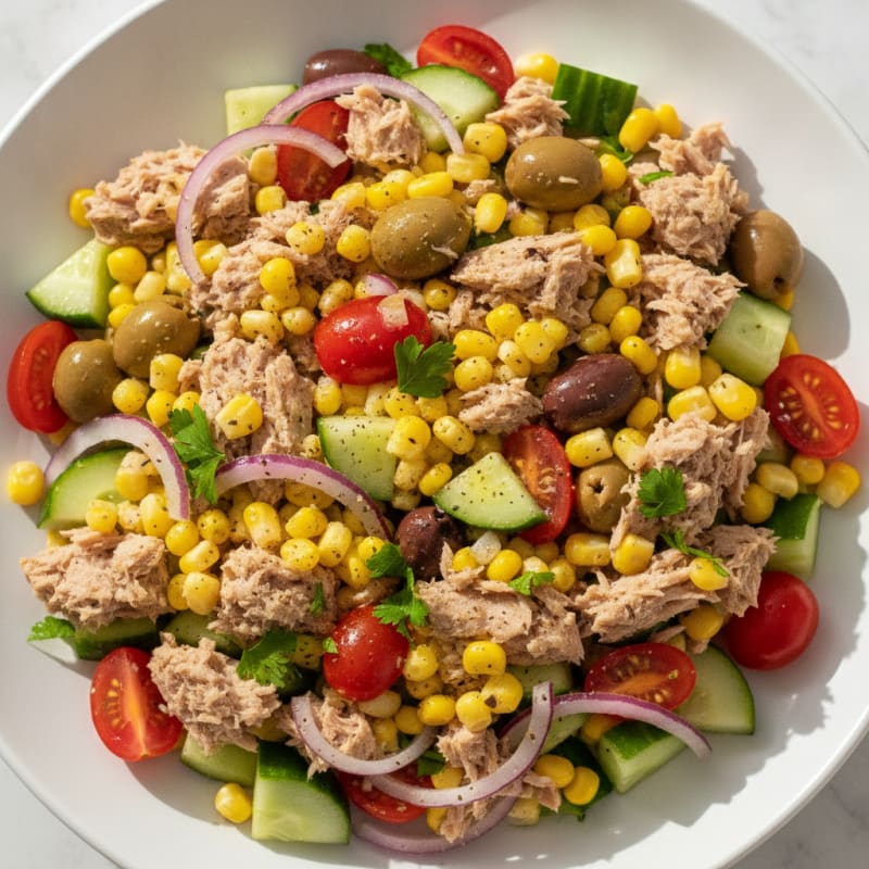 Mediterranean Tuna and Corn Salad