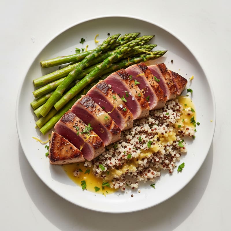 Pan-Seared Tuna with Zesty Lemon Sauce