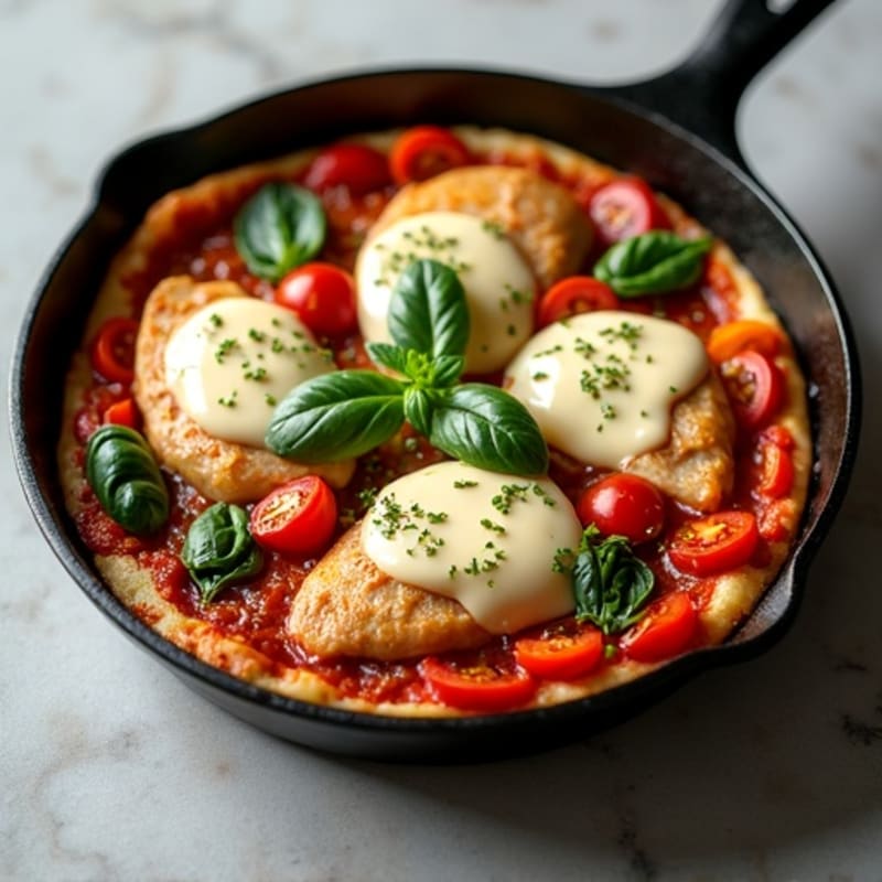 Hearty Chicken Pizza Skillet with Fresh Herbs