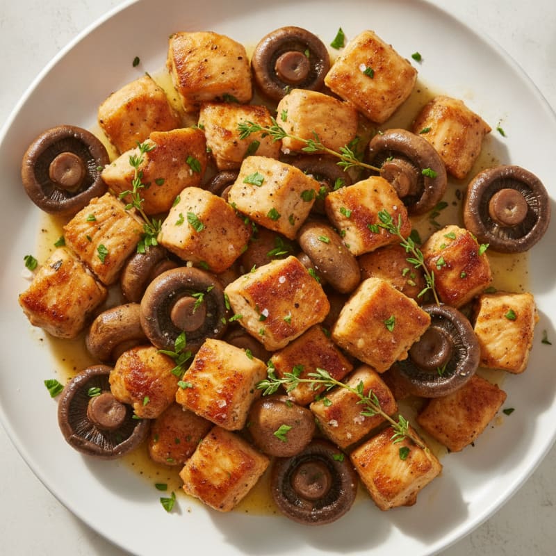 Roasted Garlic Butter Mushrooms with Chicken