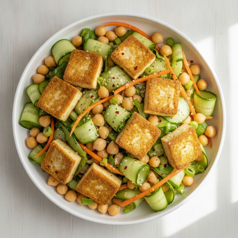 Ginger-Lime Chickpea Cucumber Salad