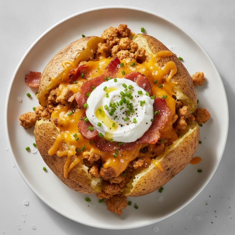 Loaded Baked Potato with Crispy Bacon