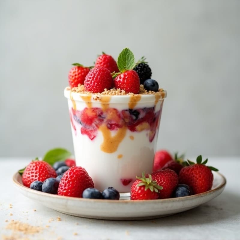 Greek Yogurt Protein Parfait with Berries and Almond Butter