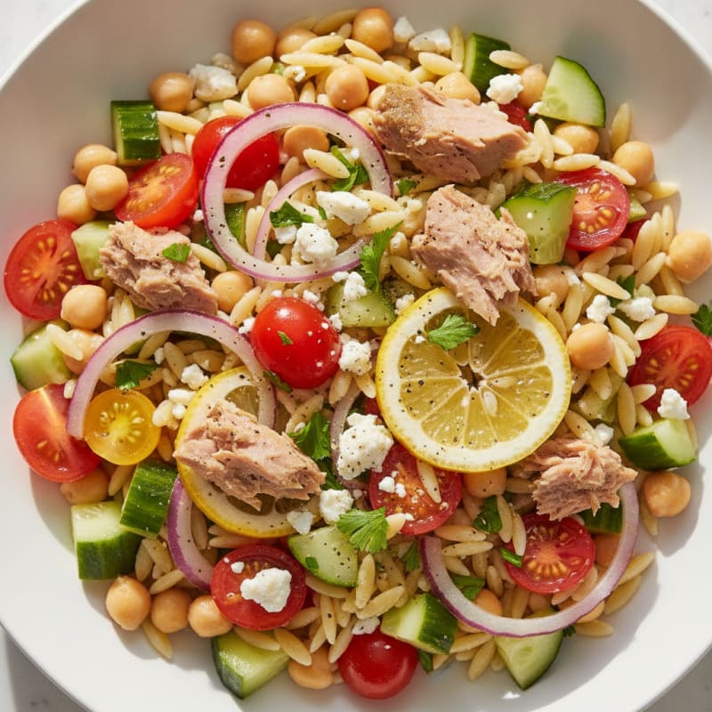 Mediterranean Tuna and Orzo Salad