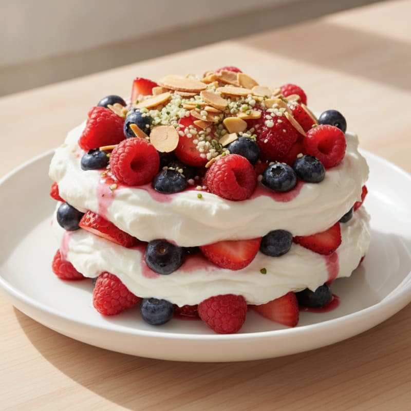 Greek Yogurt Protein Parfait with Mixed Berries