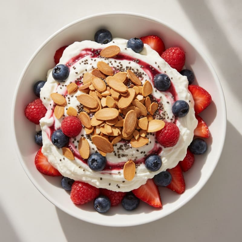Greek Yogurt Protein Parfait with Mixed Berries