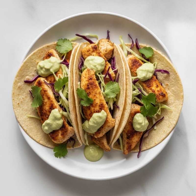 Chicken Tacos with Avocado Crema