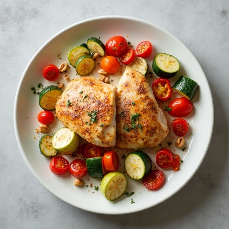 Creamy Spiced Chicken with Roasted Vegetables