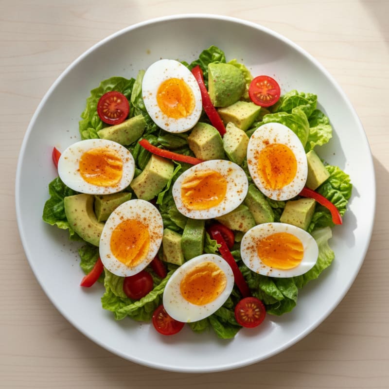Egg and Avocado Salad with Cherry Tomatoes