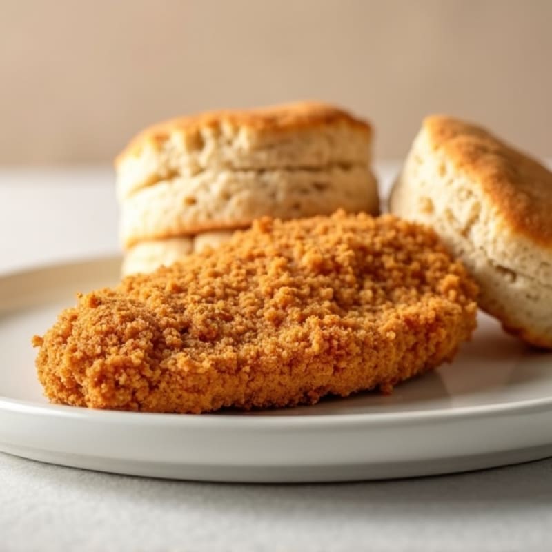 Crispy Baked Chicken with Fluffy Whole Wheat Biscuits