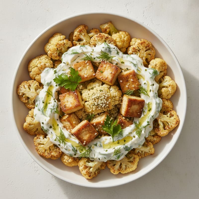 Roasted Cauliflower with Lemon-Herb Dressing