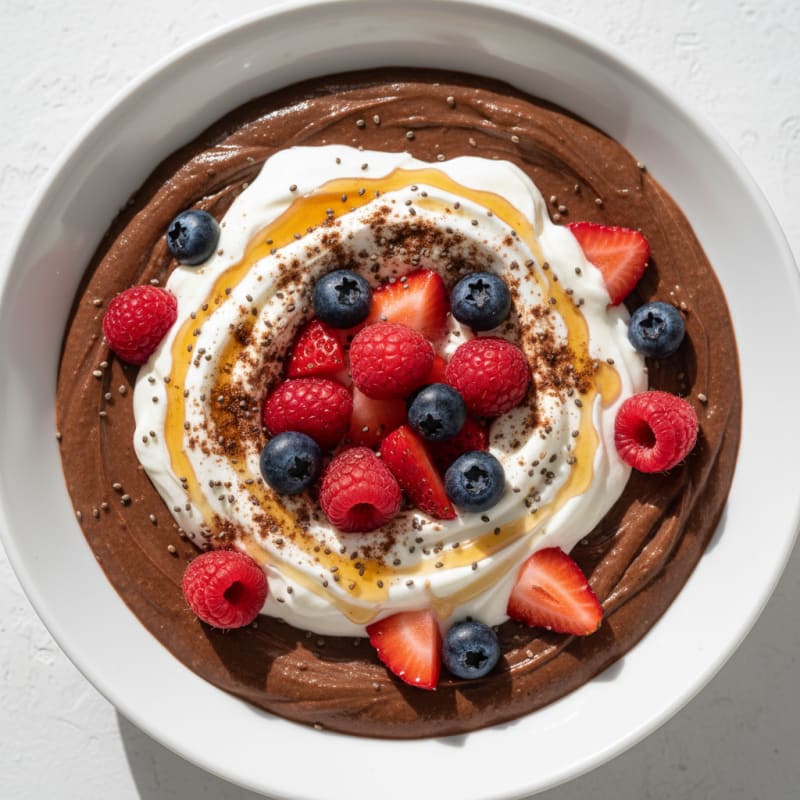 Silky Chocolate Protein Pudding with Greek Yogurt
