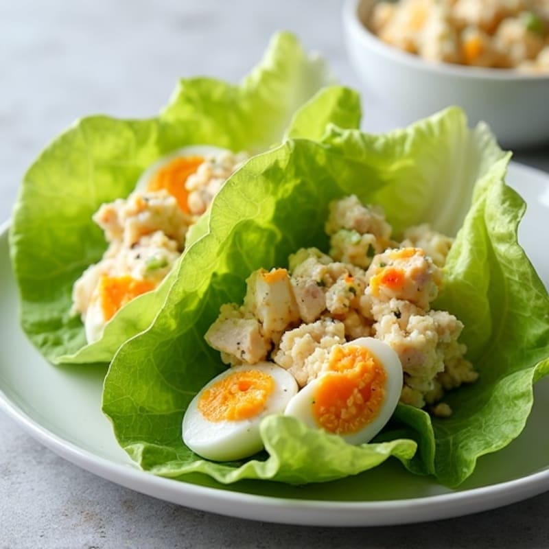 Creamy Egg Salad Lettuce Wraps