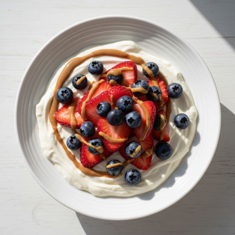 Silky Vanilla Protein Yogurt with Fresh Berries