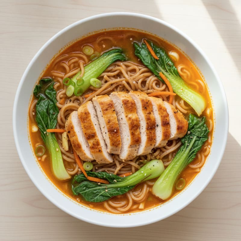 Sriracha Chicken Ramen Soup