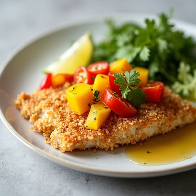Crispy Coconut-Crusted Mahi Mahi with Mango Salsa